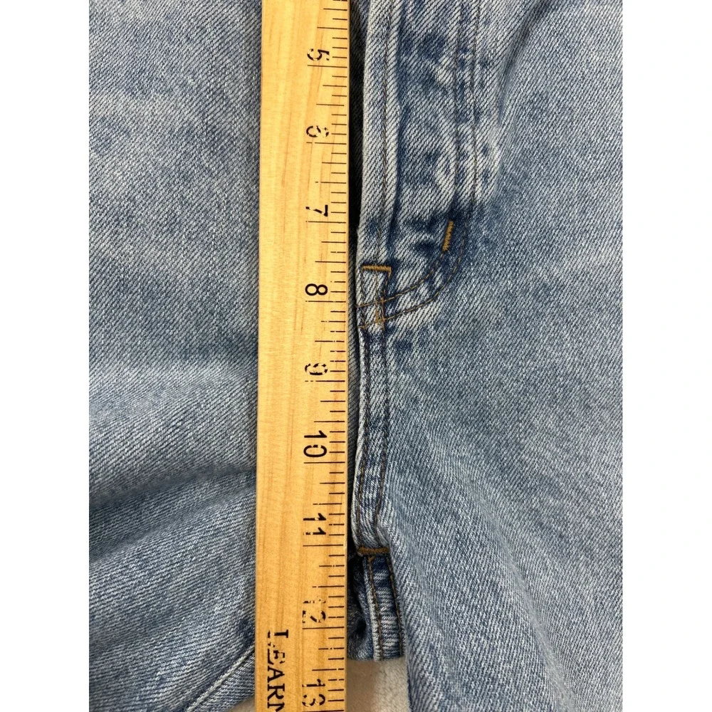 Madewell Denim‎ Shorts Womens 24 Blue High Rise Long Button Fly Raw Hem Cutoffs